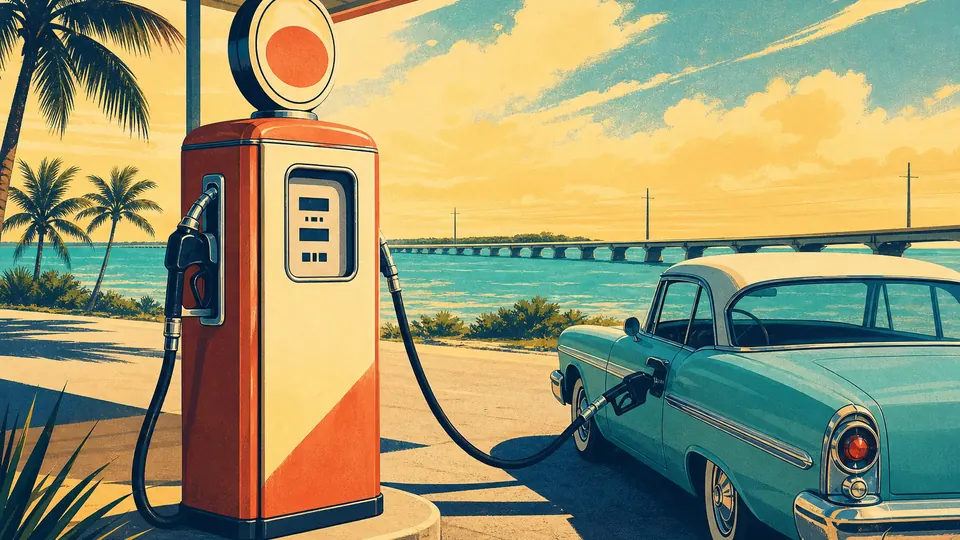 Florida Keys gas stations scene
