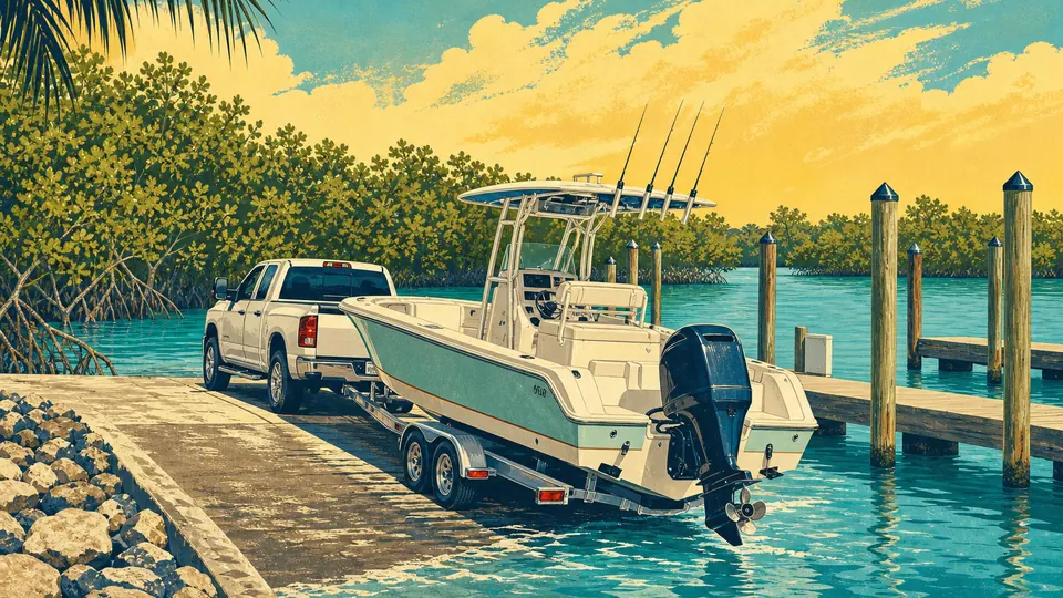 Florida Keys public boat ramps & docks scene