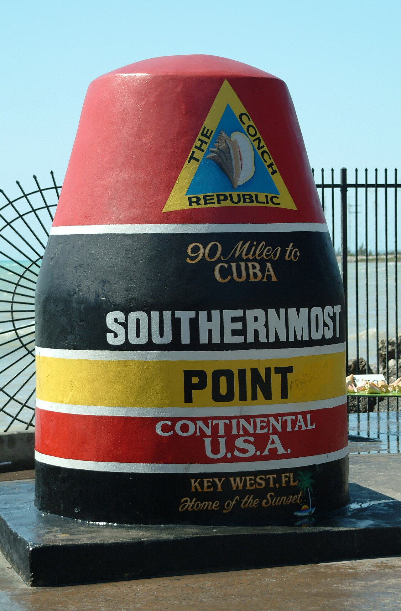 The colorful Southernmost Point buoy in Key West